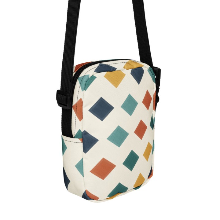Sac à bandoulière fonctionnel Griffona - Motif losanges ikat