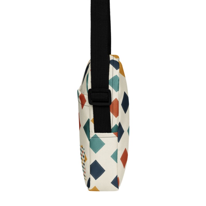 Sac à bandoulière fonctionnel Griffona - Motif losanges ikat