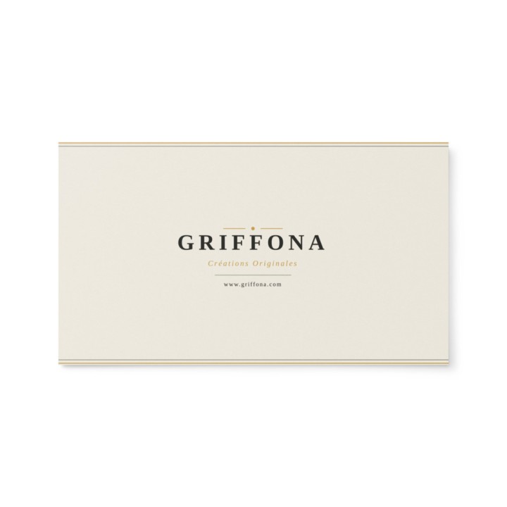 Cartes de Visite Griffona - Design Élégant Or et Charcoal