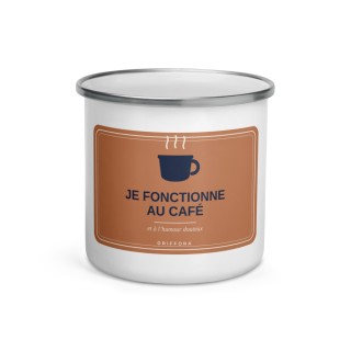 Mug Émaillé Griffona - Je Fonctionne au Café