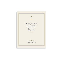 Affiche Citation Griffona - Merci Papi et Mamie, Cadeau Grands-Parents