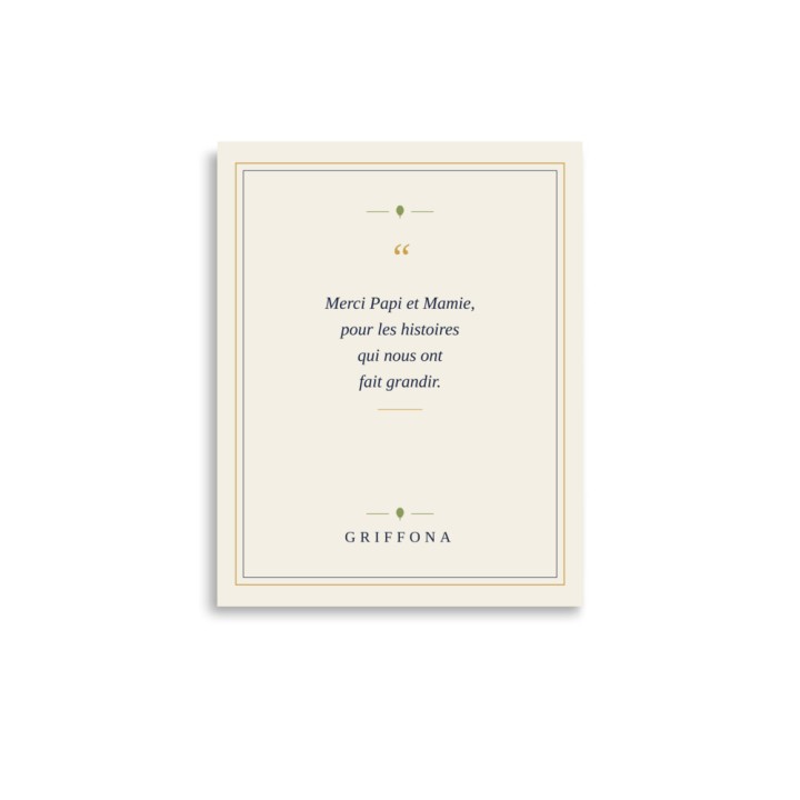 Affiche Citation Griffona - Merci Papi et Mamie, Cadeau Grands-Parents