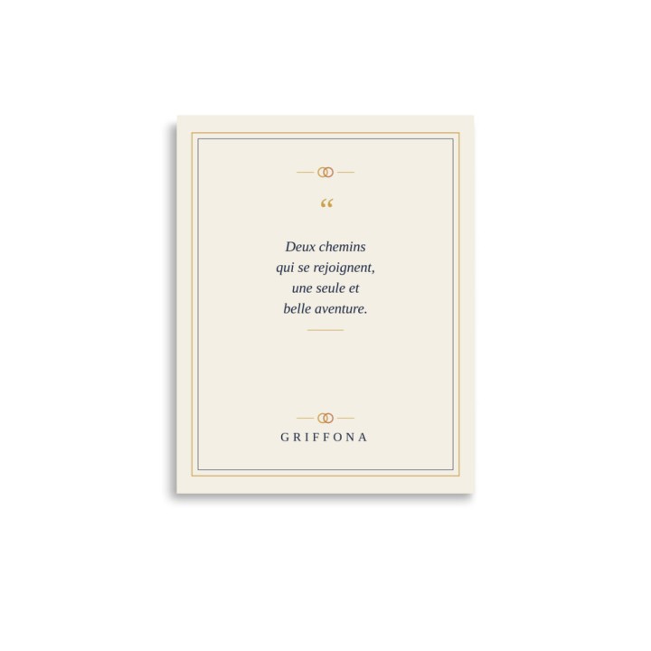 Affiche Citation Griffona - Deux Chemins Qui Se Rejoignent, Cadeau Mariage