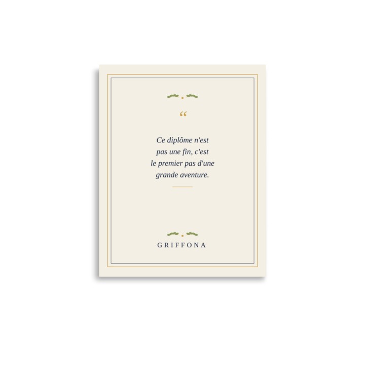 Affiche Citation Griffona - Ce Diplôme N'est Pas Une Fin, Cadeau Réussite