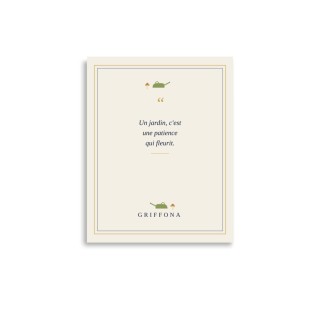 Affiche Citation Griffona - Un Jardin C'est une Patience, Cadeau Jardinage