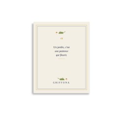 Affiche Citation Griffona - Un Jardin C'est une Patience, Cadeau Jardinage