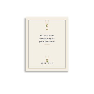 Affiche Citation Griffona - Une Bonne Recette Commence par un Peu d'Amour, Cadeau Cuisine