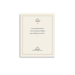 Affiche Citation "Nouvelle Maison" - Cadeau Crémaillère Déménagement