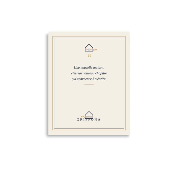 Affiche Citation "Nouvelle Maison" - Cadeau Crémaillère Déménagement
