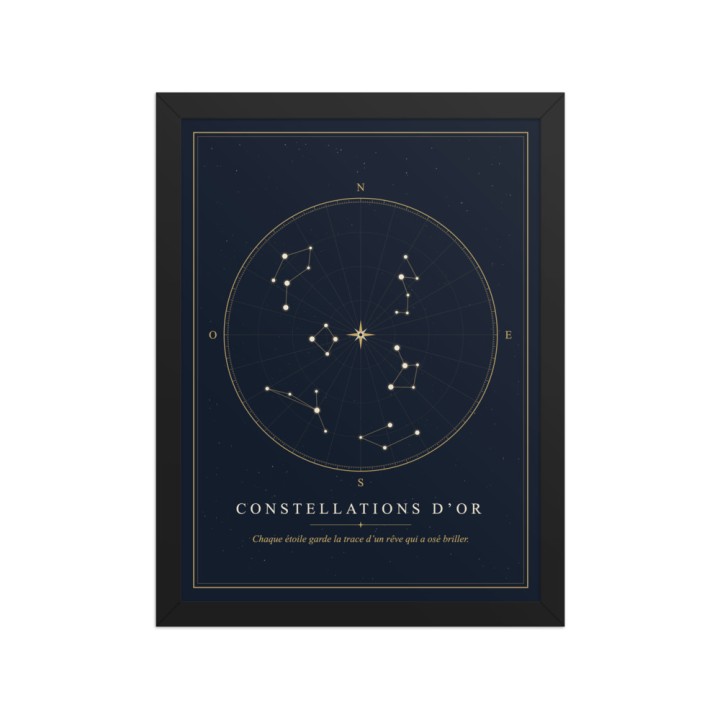 Affiche Encadrée Premium Griffona — Constellations d'Or