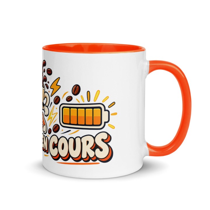 Mug Premium Griffona — Recharge en Cours, Intérieur Orange