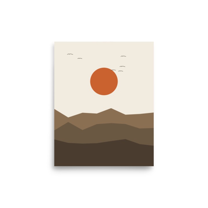 Affiche Premium Griffona — Lever de Soleil sur les Montagnes