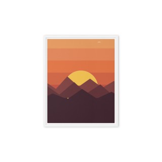 Toile Encadrée Premium Griffona — Coucher de Soleil Rétro