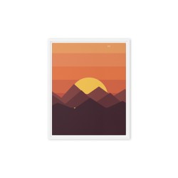 Toile Encadrée Premium Griffona — Coucher de Soleil Rétro